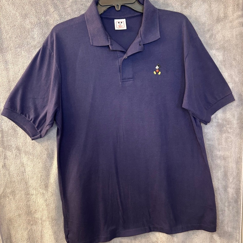Vintage 90s Disney Wear Men's XL Mickey Mouse Embroidered Polo Shirt USA Made